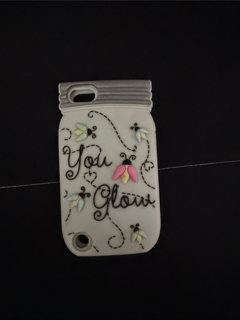 You Glow Floral Mason Jar iPod Case - White/Pink